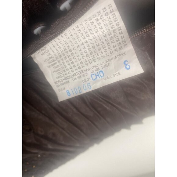 FOREVER YOURS INTERNATIONAL WOMEN'S CHOCOLATE BROWN BEADED EVENING GOWN SZ 8 - Picture 8 of 8